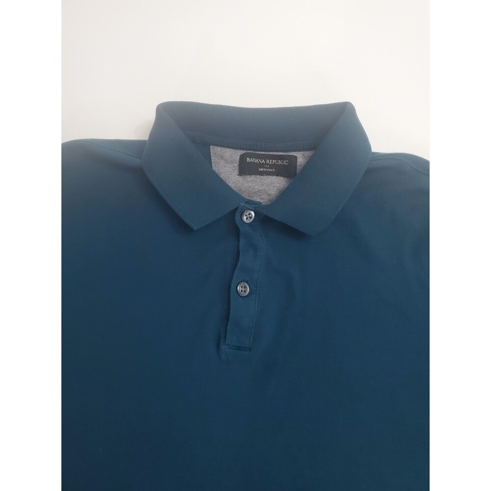 Banana Republic Men's Short Sleeve Dress‎ Polo Shirt, Blue, Large